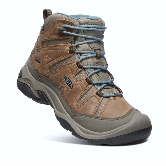 KEEN Circadia Women's 7 Mid Waterproof Leather Hiking Winter Boots -Tan and Gray - Picture 8 of 10